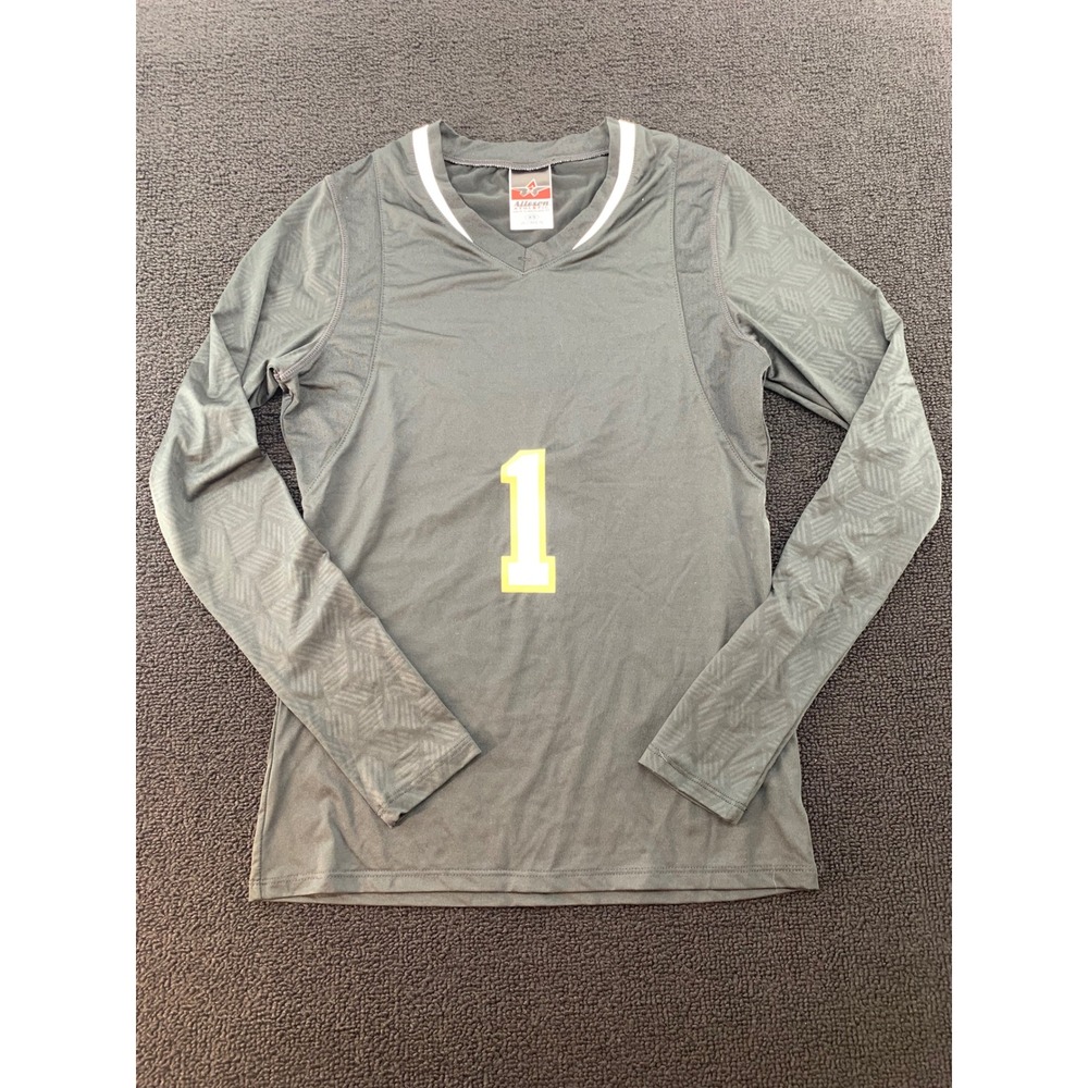 Alleson Athletic‎ Womens Long Sleeve Volleyball Jersey Number 1 Black XS